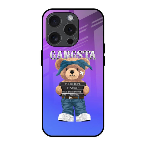 Gangsta Bear iPhone 15 Pro Glass Back Cover Online