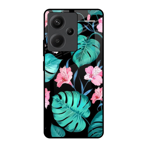 Tropical Leaves & Pink Flowers Redmi Note 13 Pro Plus 5G Glass Back Cover Online