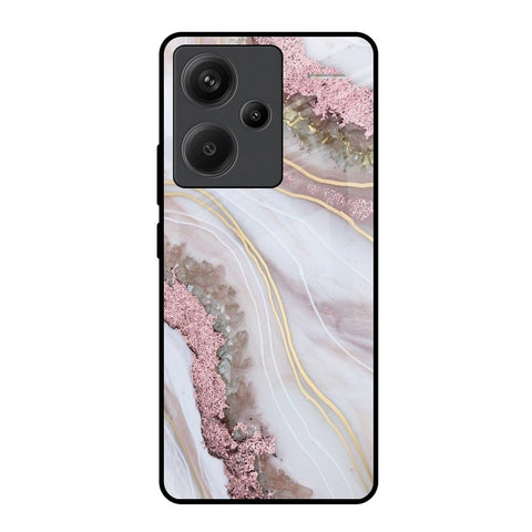 Pink & Gold Gllitter Marble Redmi Note 13 Pro Plus 5G Glass Back Cover Online