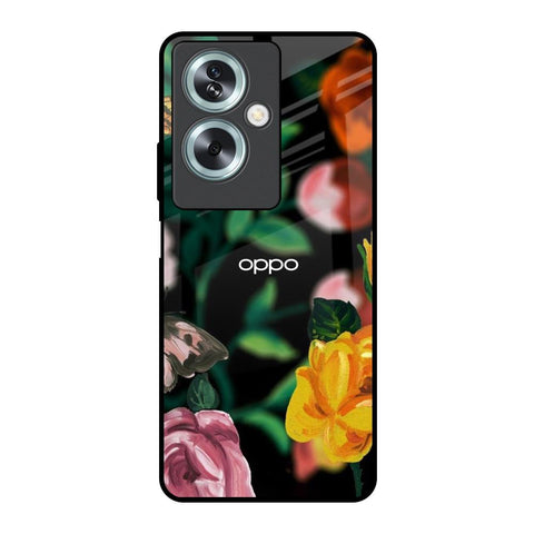 Flowers & Butterfly Oppo A79 5G Glass Back Cover Online