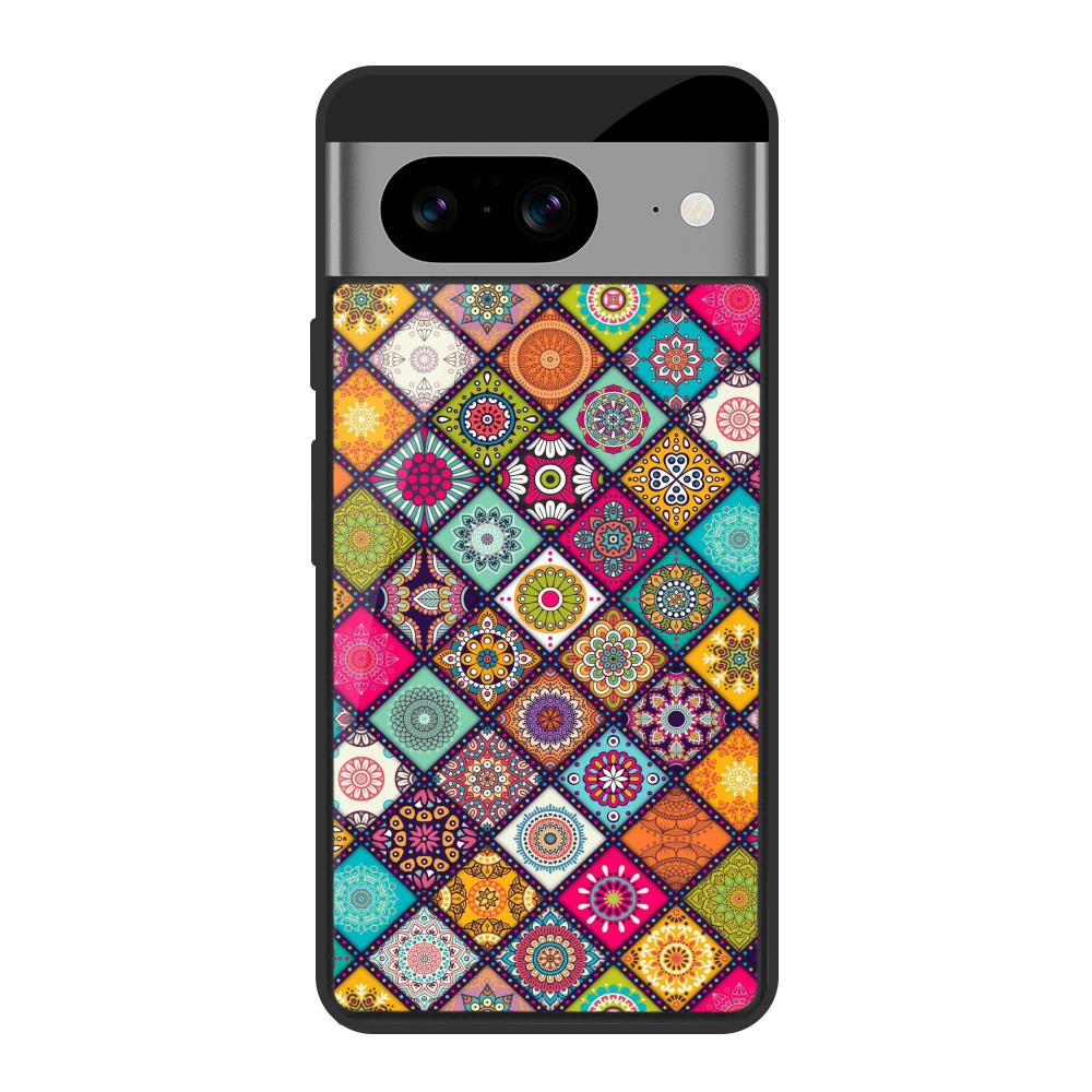 Multicolor Mandala Google Pixel 8 Glass Cases & Covers Online