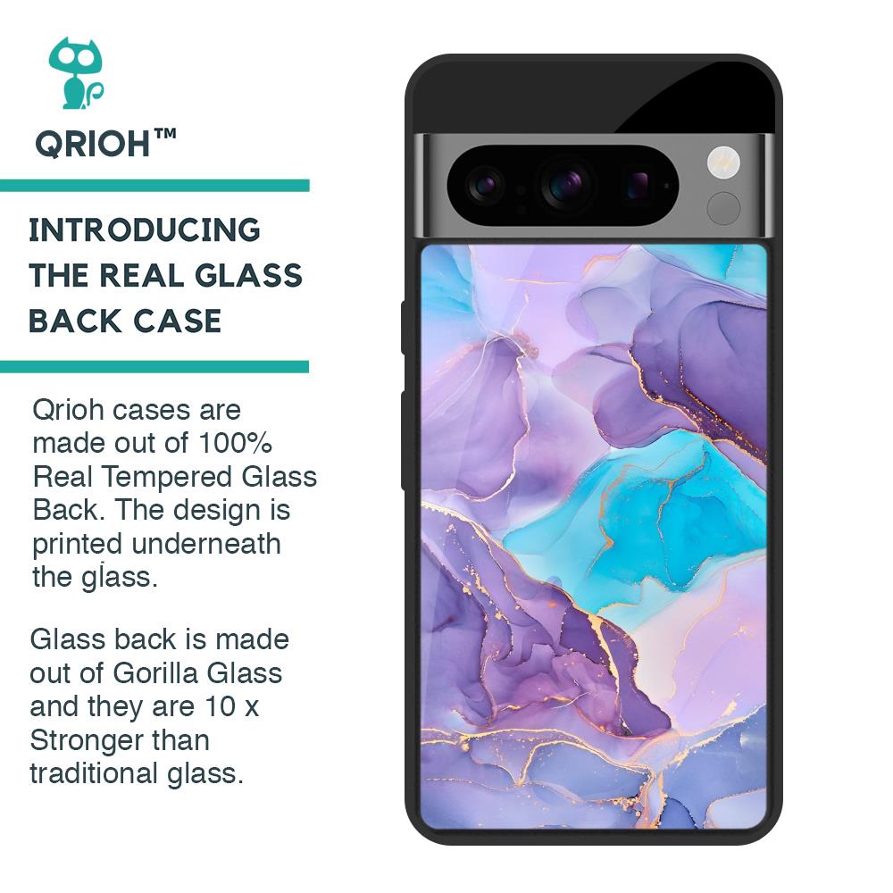 Alcohol ink Marble Glass Case for Google Pixel 8 Pro
