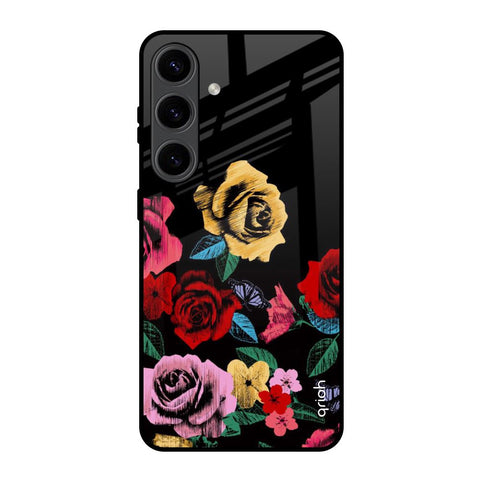 Floral Decorative Samsung Galaxy S24 5G Glass Back Cover Online