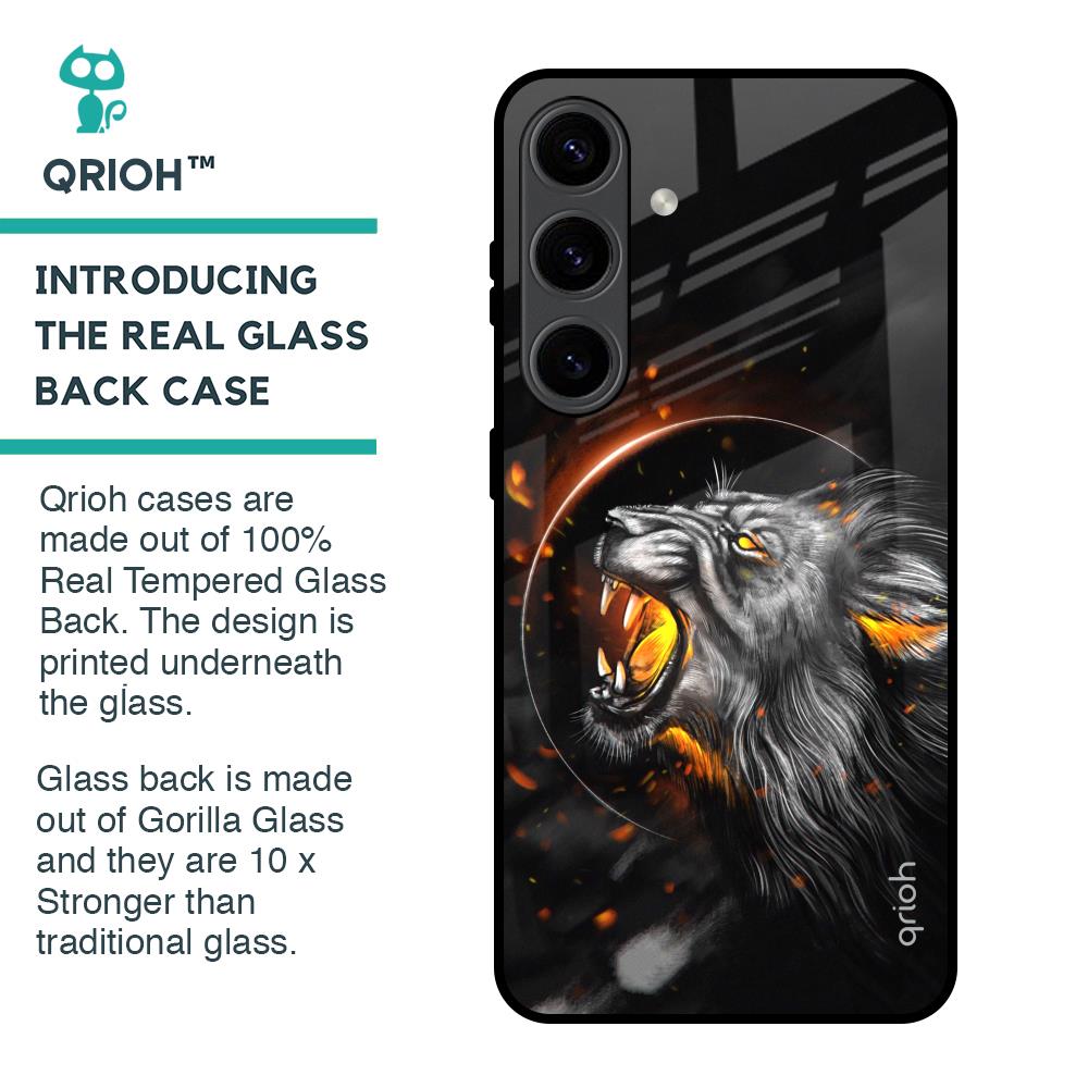 Aggressive Lion Glass Case for Samsung Galaxy S24 5G