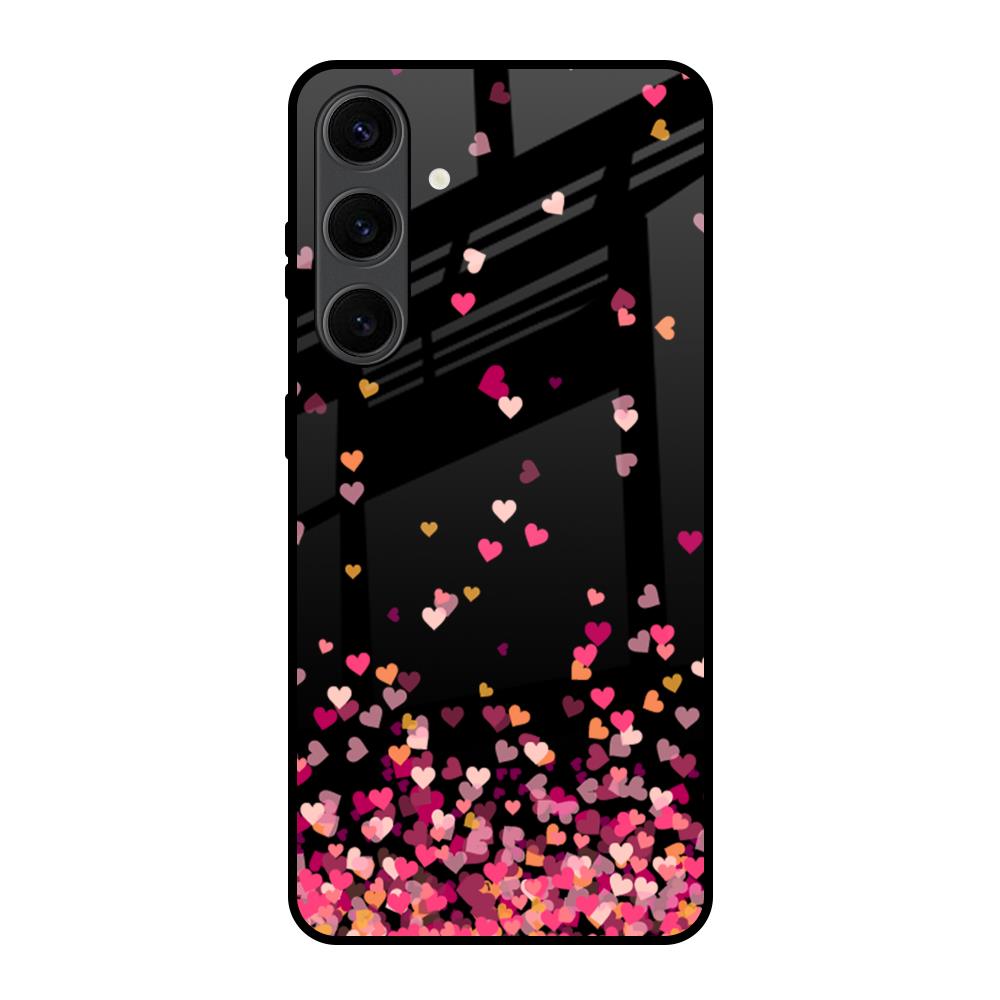 Heart Rain Fall Samsung Galaxy S24 Plus 5G Glass Back Cover Online