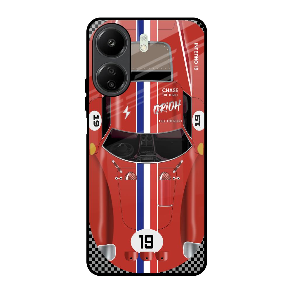 Racing Vintage Redmi 13C Glass Back Cover Online