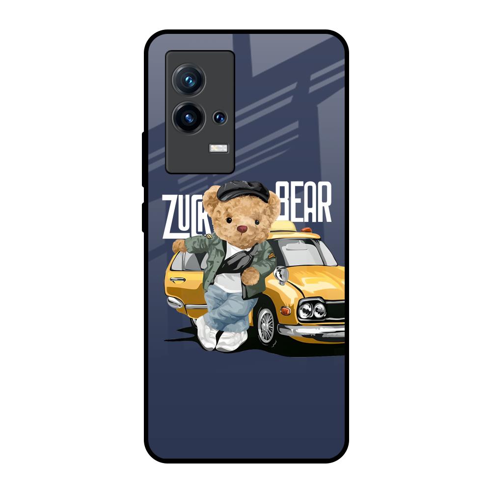 Adventurous Bear IQOO 8 5G Glass Back Cover Online