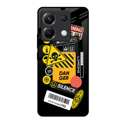 Danger Signs Poco X6 5G Glass Back Cover Online