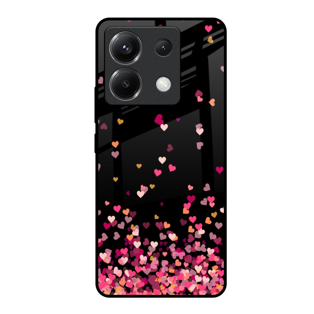 Heart Rain Fall Poco X6 5G Glass Back Cover Online