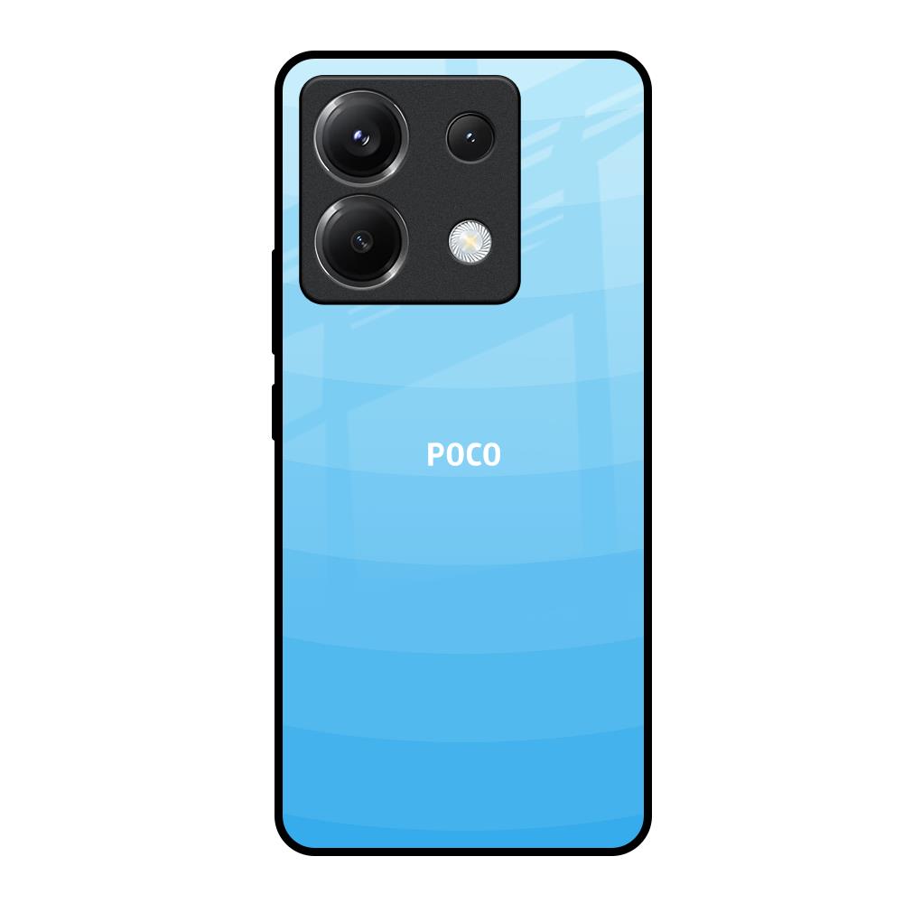 Wavy Blue Pattern Poco X6 5G Glass Back Cover Online