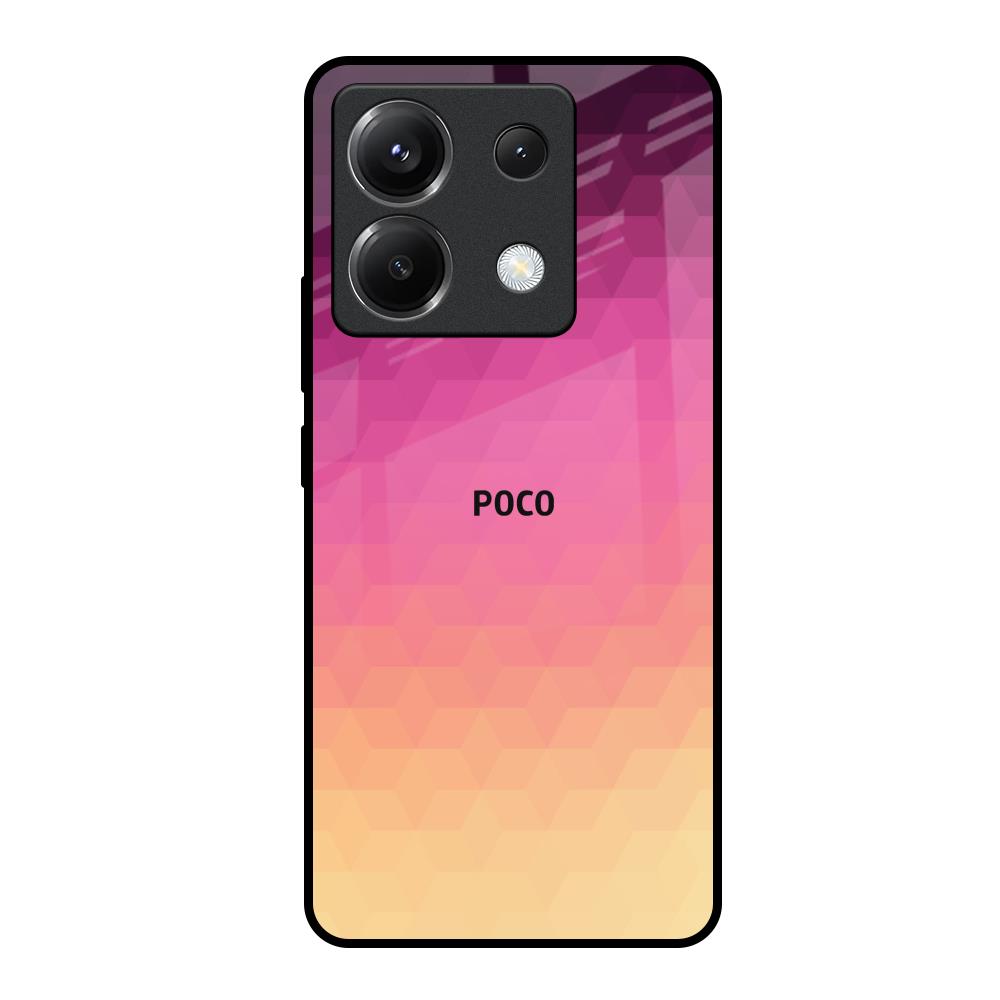 Geometric Pink Diamond Poco X6 5G Glass Back Cover Online