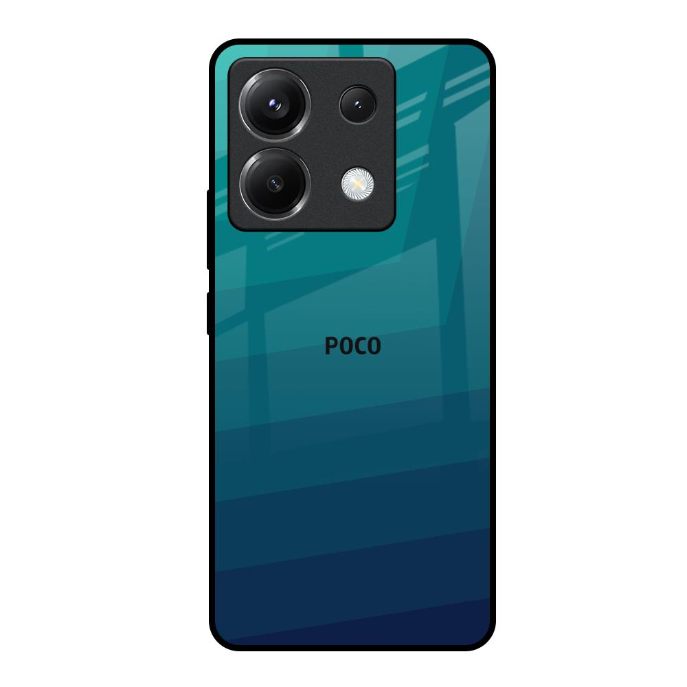Green Triangle Pattern Poco X6 5G Glass Back Cover Online