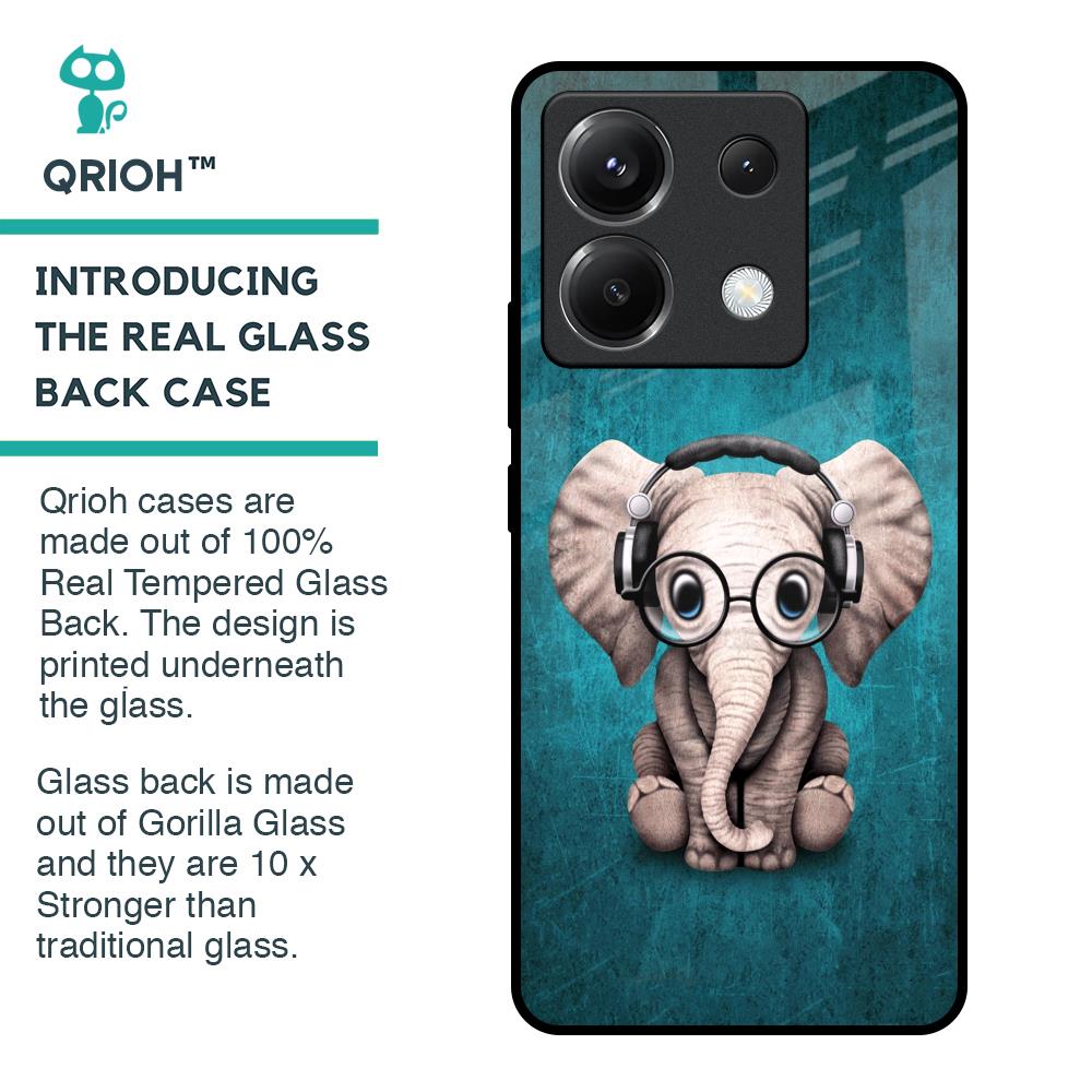 Adorable Baby Elephant Glass Case For Poco X6 5G