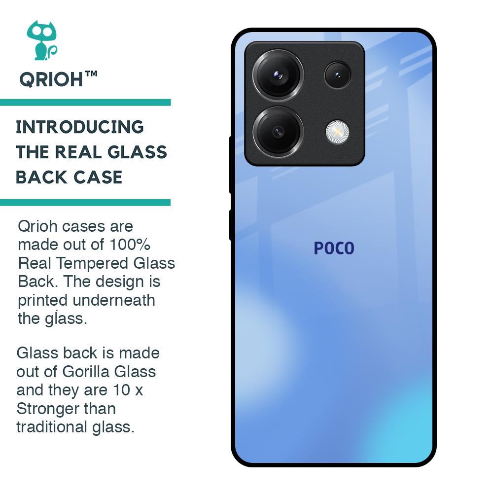 Vibrant Blue Texture Glass Case for Poco X6 5G
