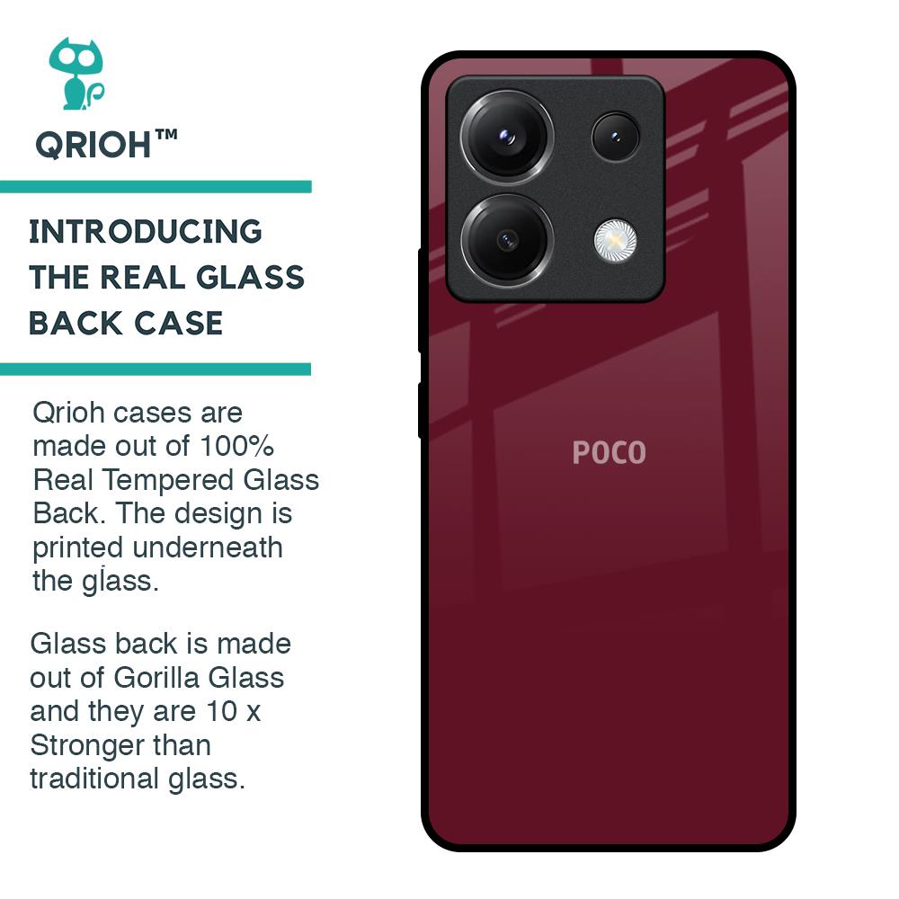 Classic Burgundy Glass Case for Poco X6 5G