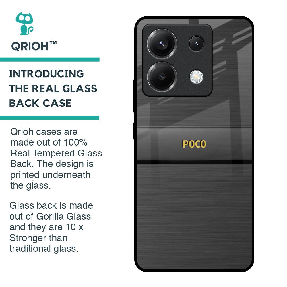 Grey Metallic Glass Case For Poco X6 5G