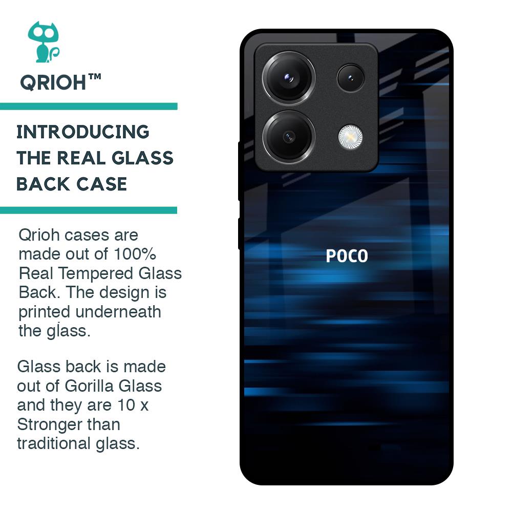 Blue Rough Abstract Glass Case for Poco X6 5G