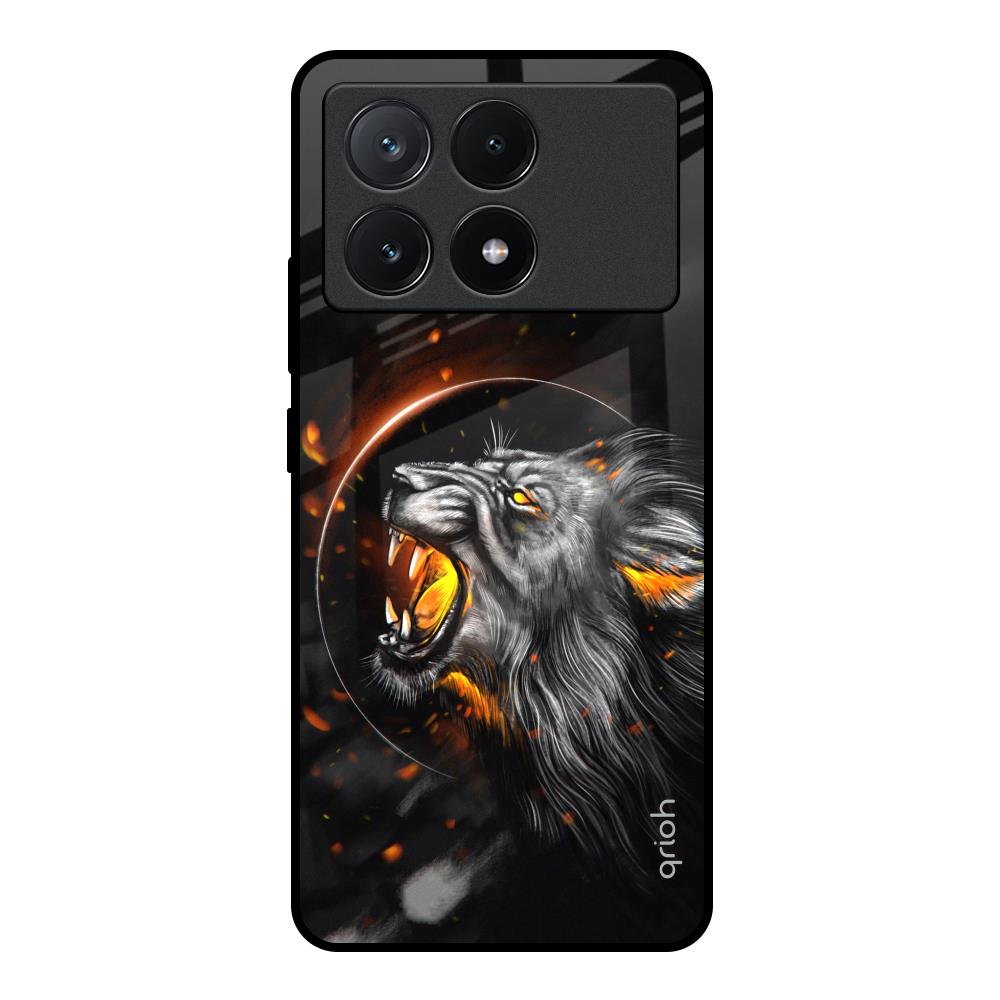 Aggressive Lion Poco X6 Pro 5G Glass Back Cover Online