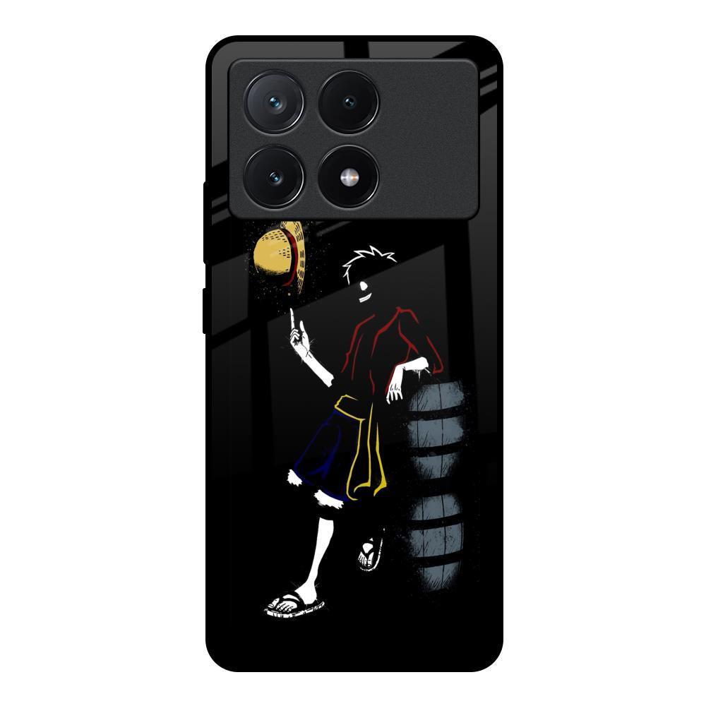 Luffy Line Art Poco X6 Pro 5G Glass Back Cover Online
