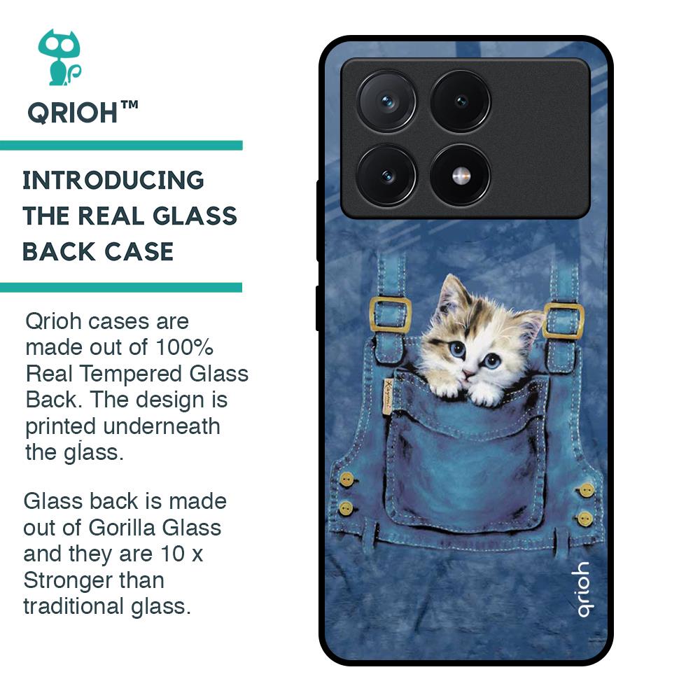 Kitty In Pocket Glass Case For Poco X6 Pro 5G