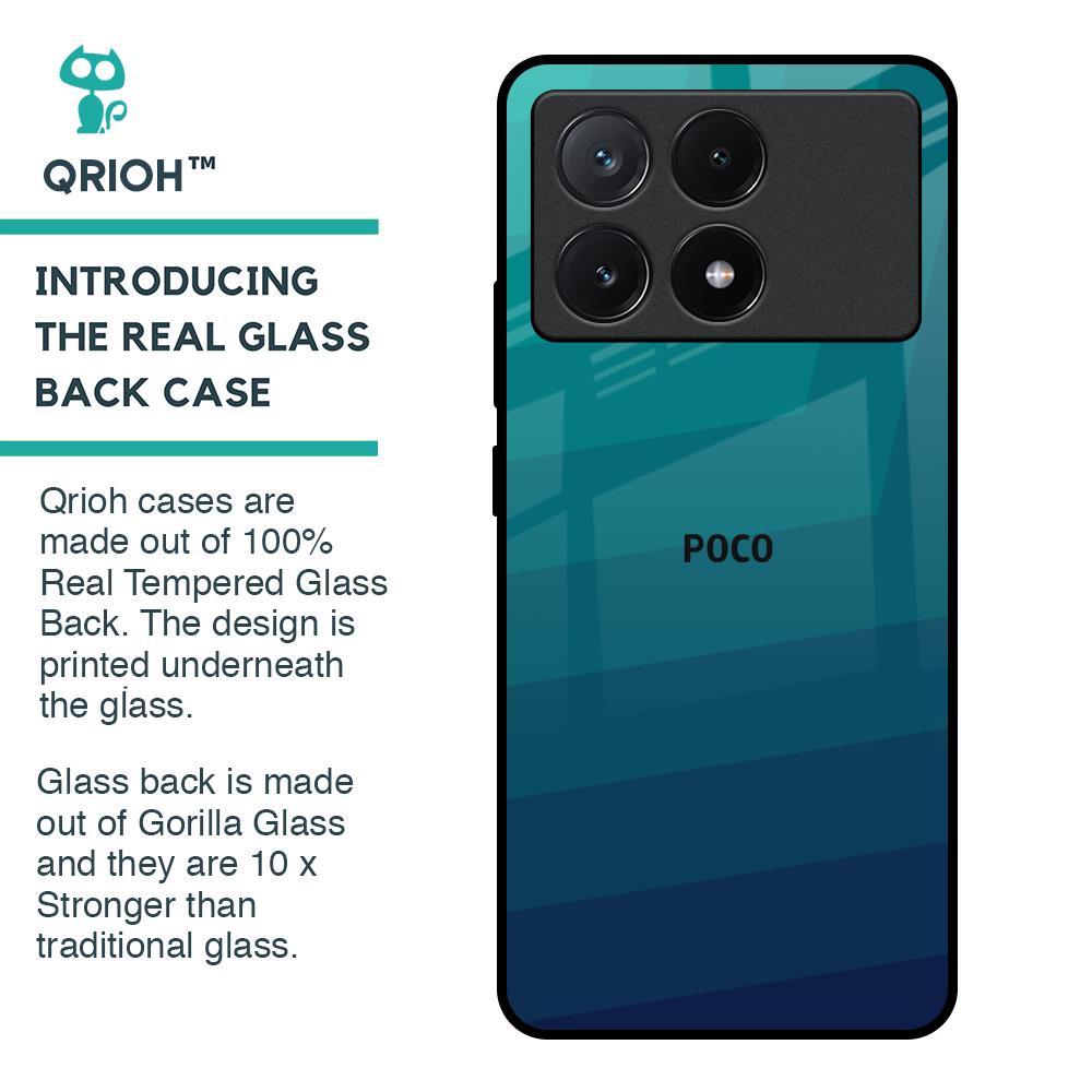 Green Triangle Pattern Glass Case for Poco X6 Pro 5G