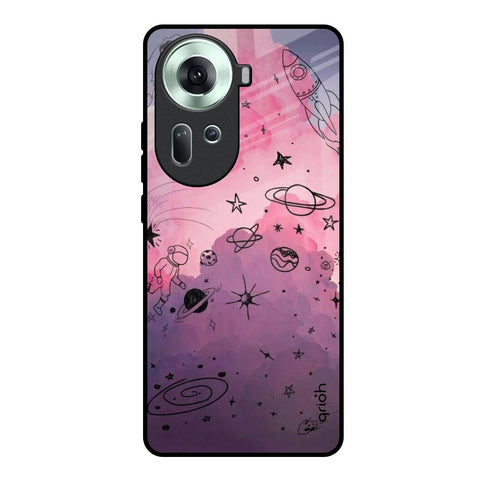 Space Doodles Oppo Reno11 5G Glass Back Cover Online