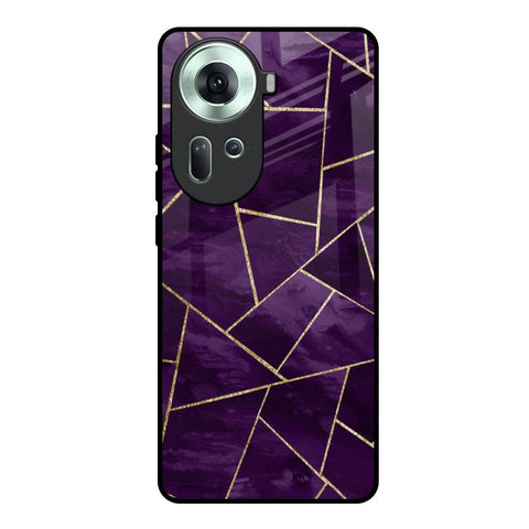 Geometric Purple Oppo Reno11 5G Glass Back Cover Online
