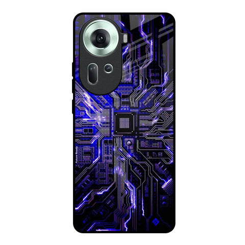 Techno Color Pattern Oppo Reno11 5G Glass Back Cover Online