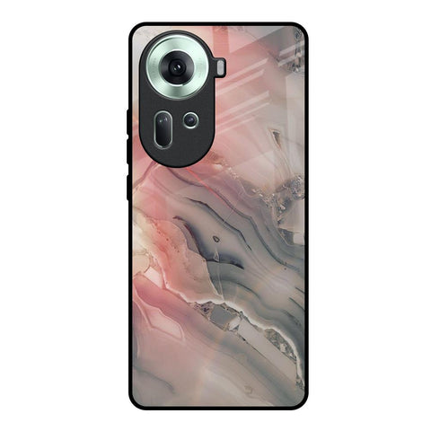 Pink And Grey Marble Oppo Reno11 5G Glass Back Cover Online