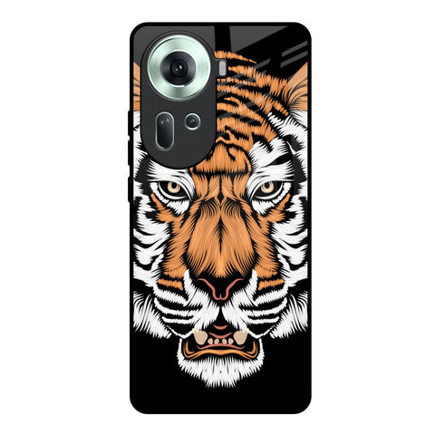 Angry Tiger Oppo Reno11 5G Glass Back Cover Online