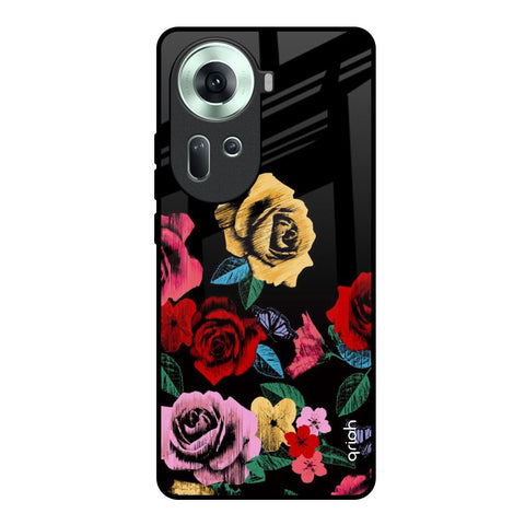 Floral Decorative Oppo Reno11 5G Glass Back Cover Online