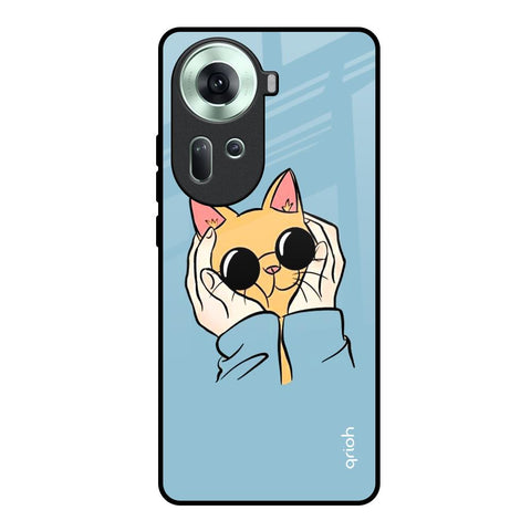 Adorable Cute Kitty Oppo Reno11 5G Glass Back Cover Online