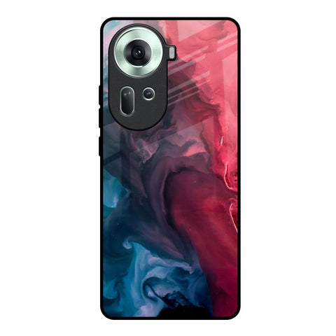 Blue & Red Smoke Oppo Reno11 5G Glass Back Cover Online