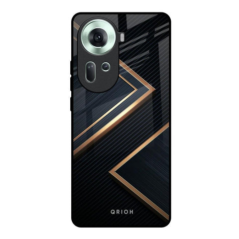 Sleek Golden & Navy Oppo Reno11 5G Glass Back Cover Online