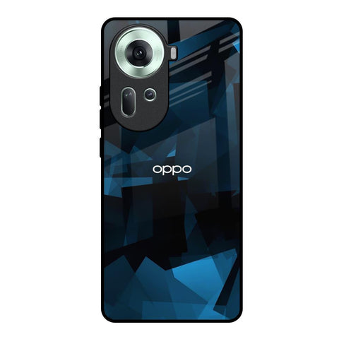 Polygonal Blue Box Oppo Reno11 5G Glass Back Cover Online