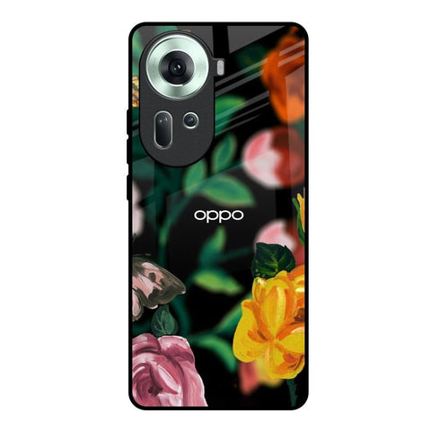 Flowers & Butterfly Oppo Reno11 5G Glass Back Cover Online