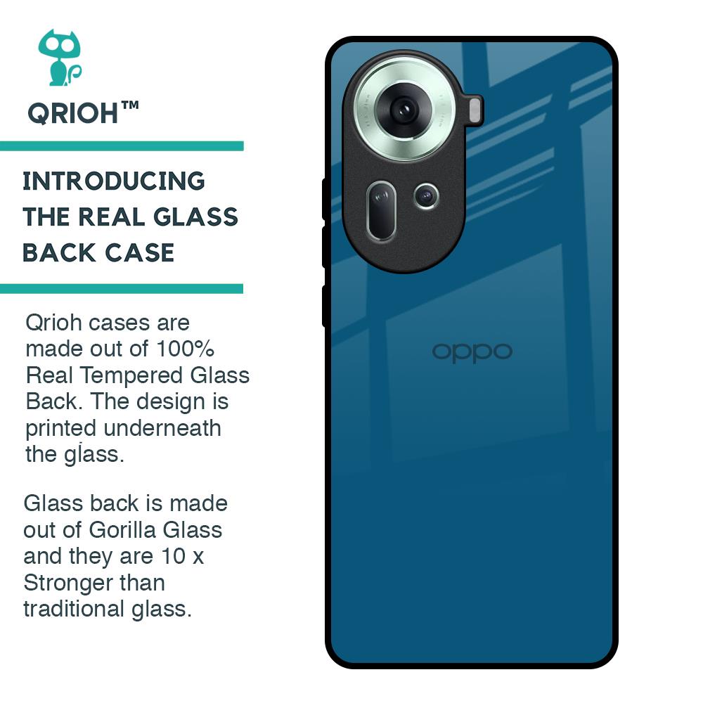 Cobalt Blue Glass Case for Oppo Reno11 5G
