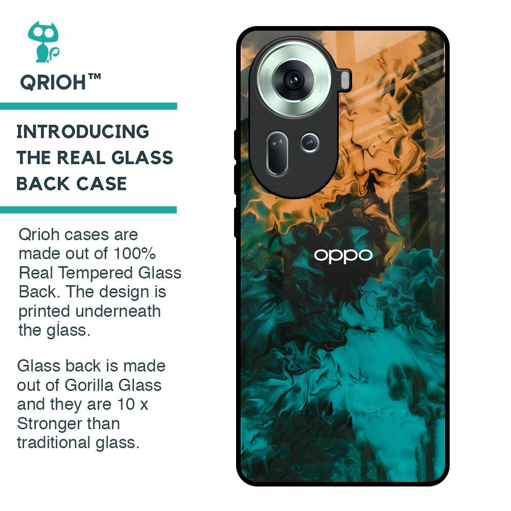 Watercolor Wave Glass Case for Oppo Reno11 5G