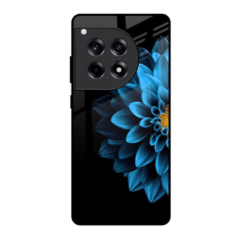Half Blue Flower OnePlus 12R 5G Glass Back Cover Online