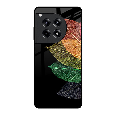 Colorful Leaves OnePlus 12R 5G Glass Back Cover Online