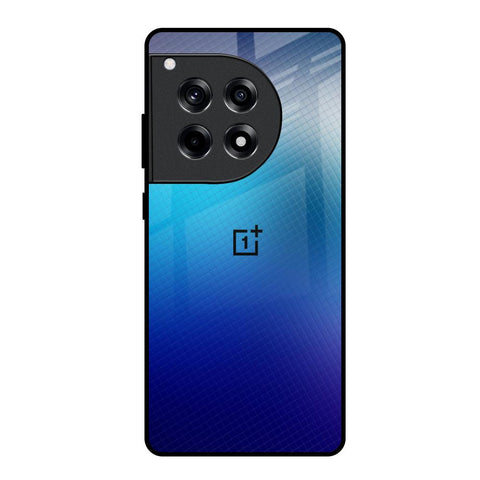 Blue Rhombus Pattern OnePlus 12R 5G Glass Back Cover Online