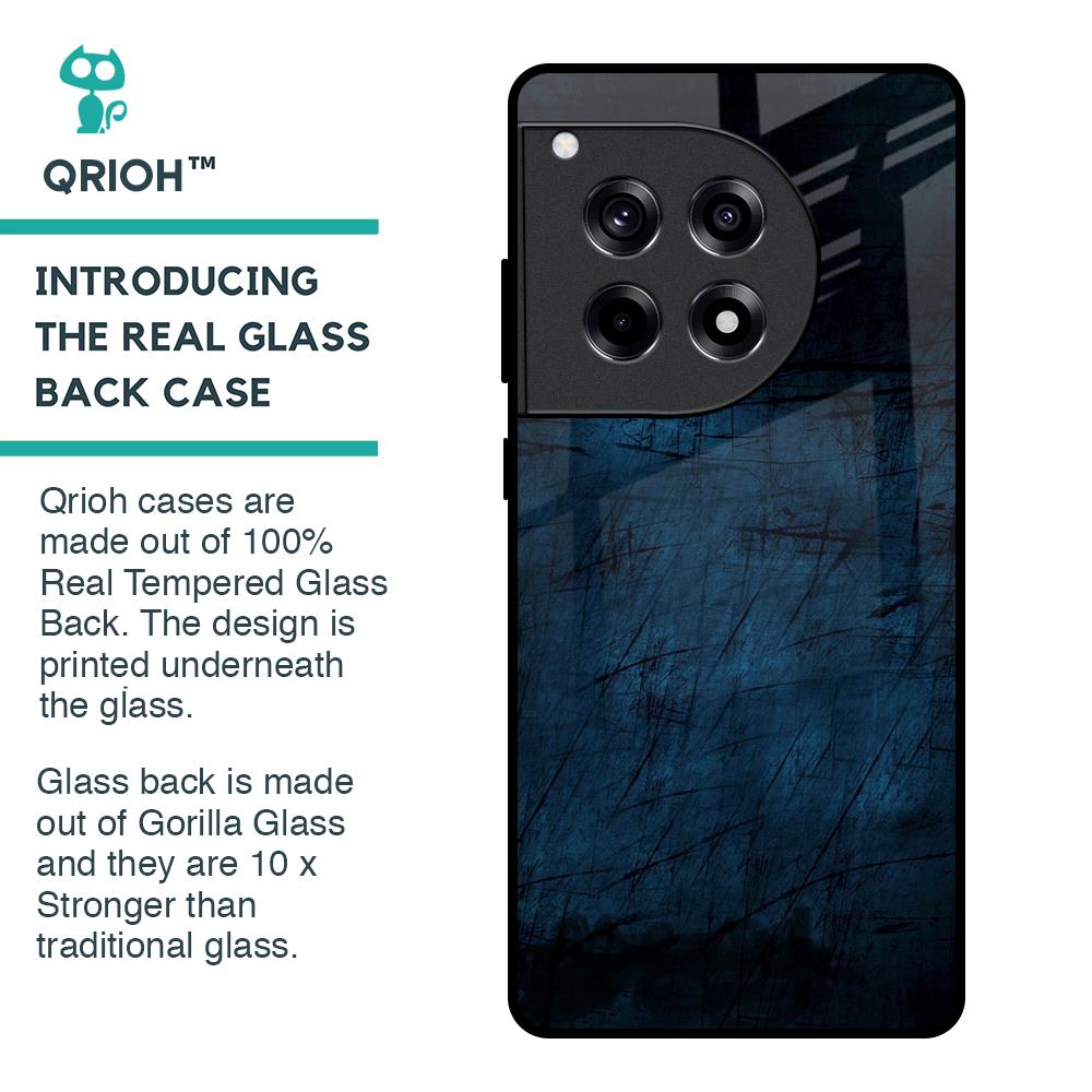 Dark Blue Grunge Glass Case for OnePlus 12R 5G