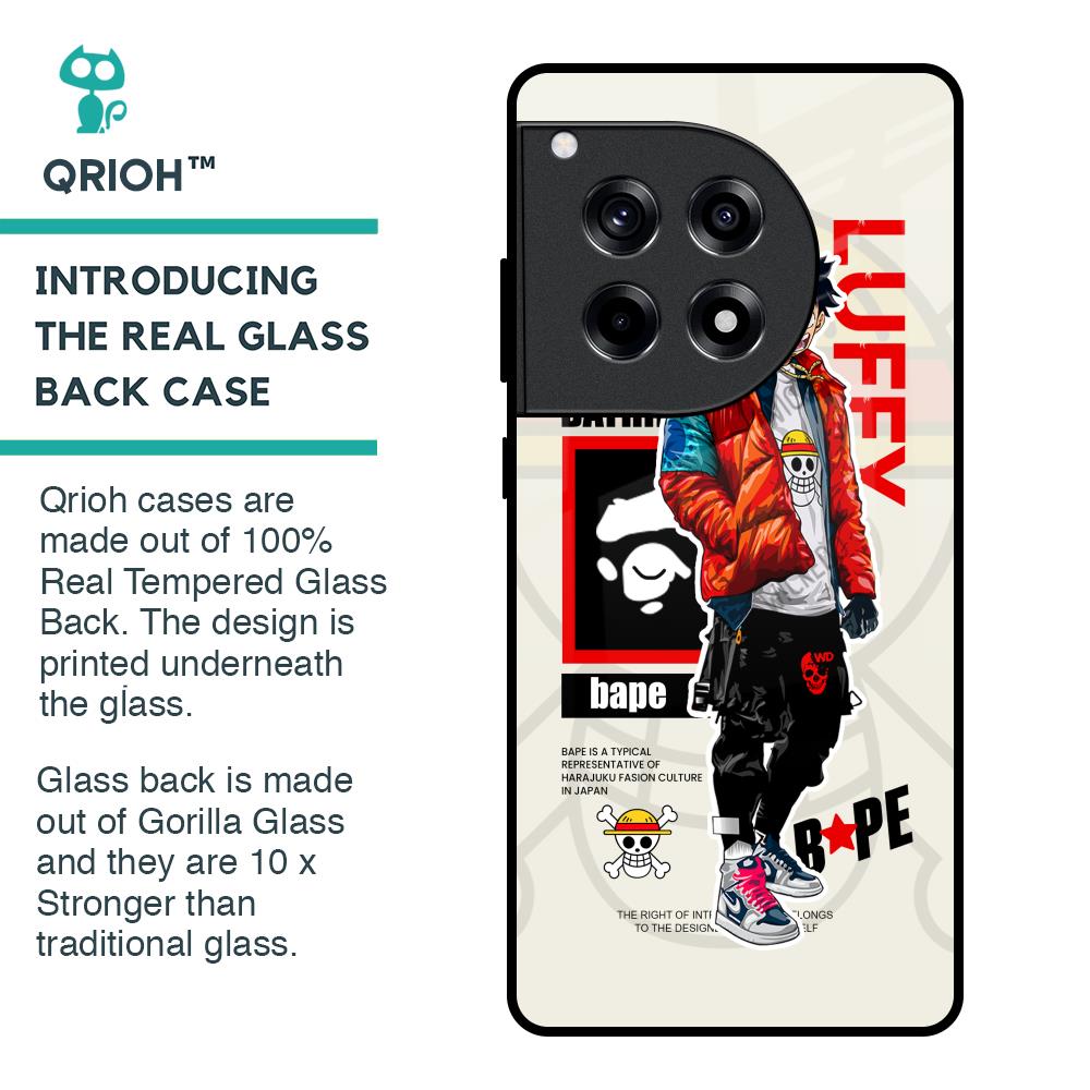 Bape Luffy Glass Case for OnePlus 12R 5G