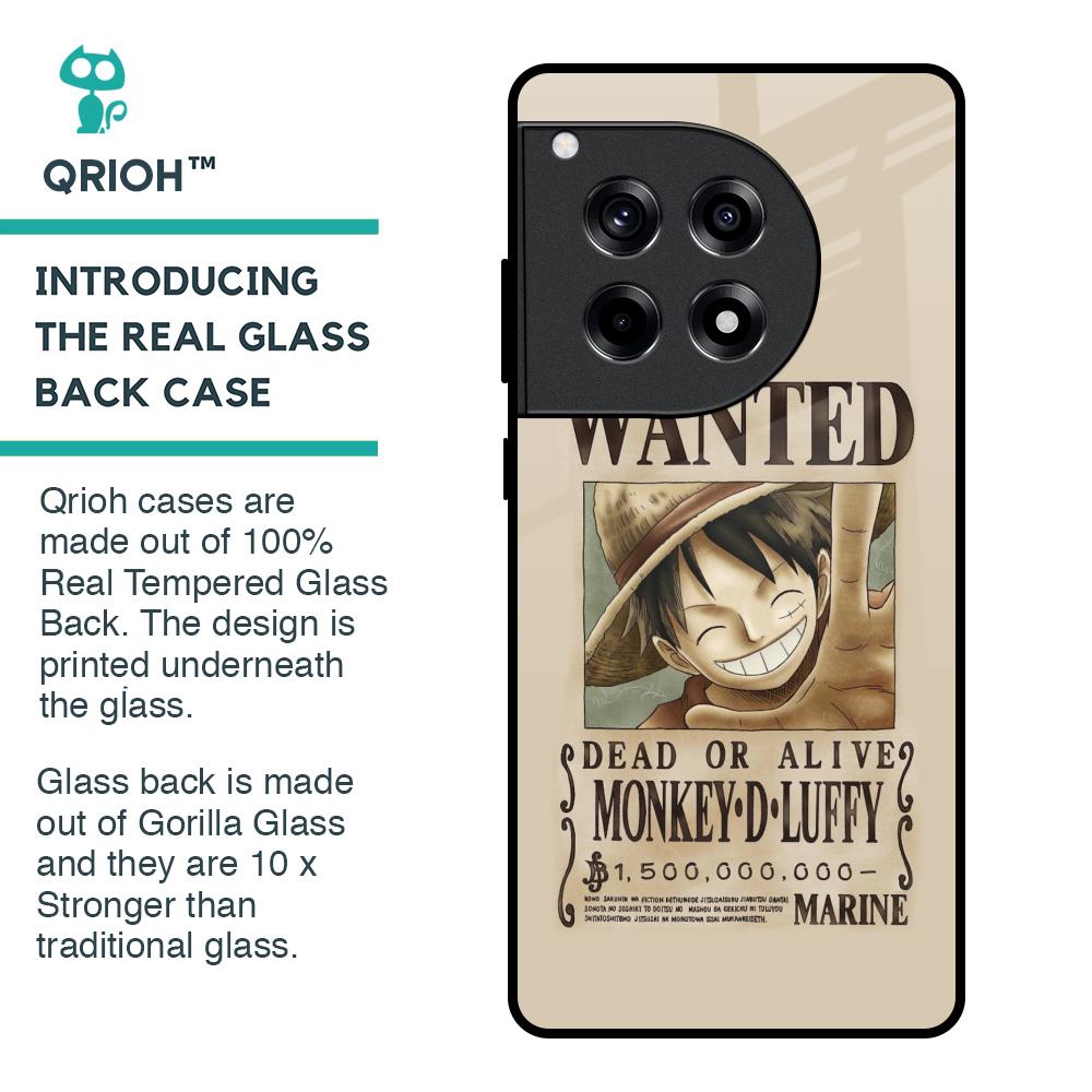 Luffy Wanted Glass Case for OnePlus 12R 5G