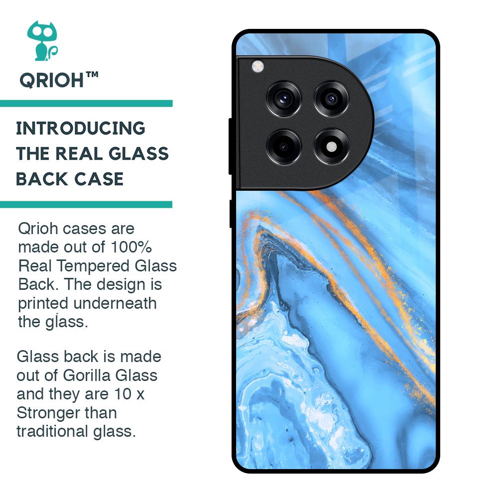 Vibrant Blue Marble Glass Case for OnePlus 12R 5G