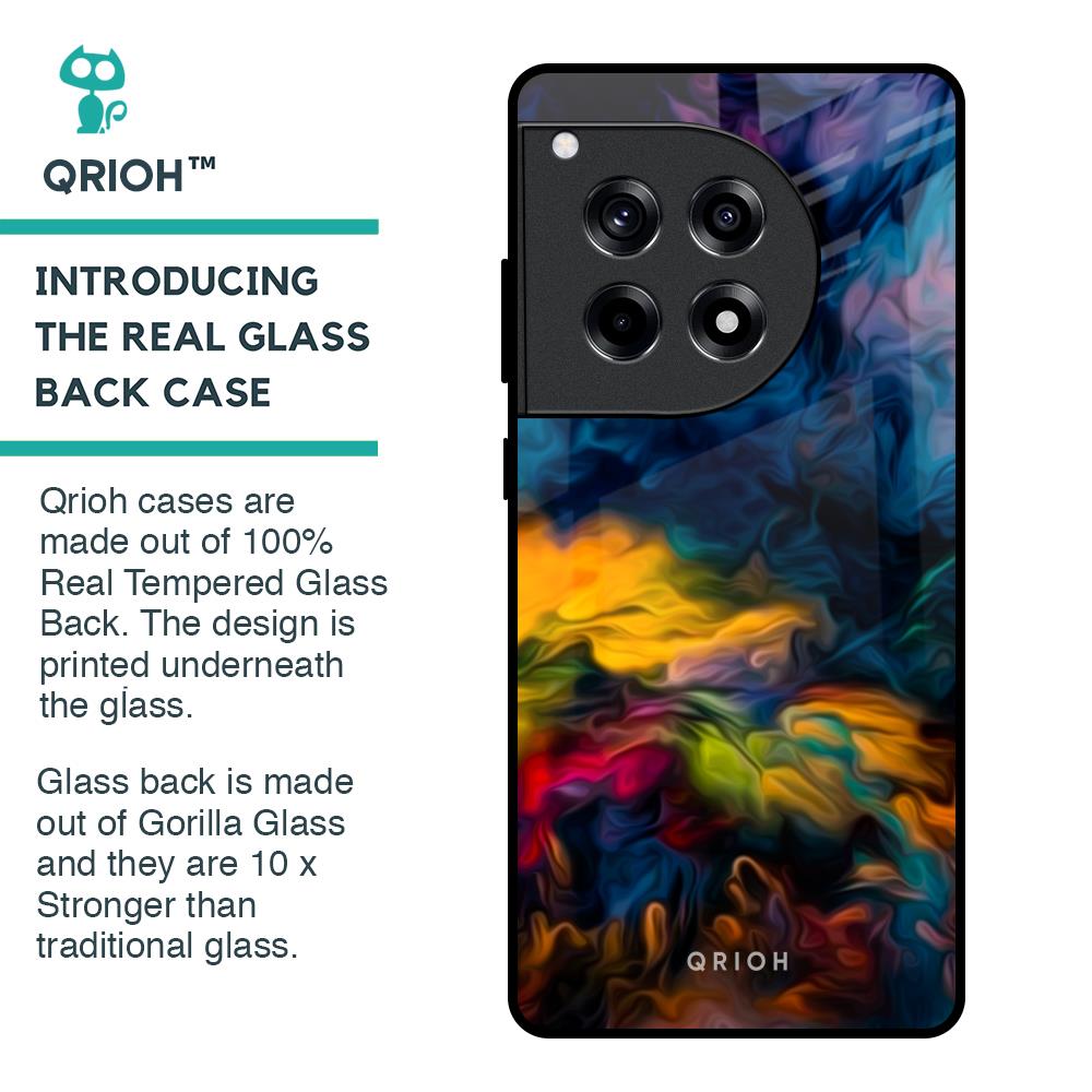 Multicolor Oil Painting Glass Case for OnePlus 12R 5G