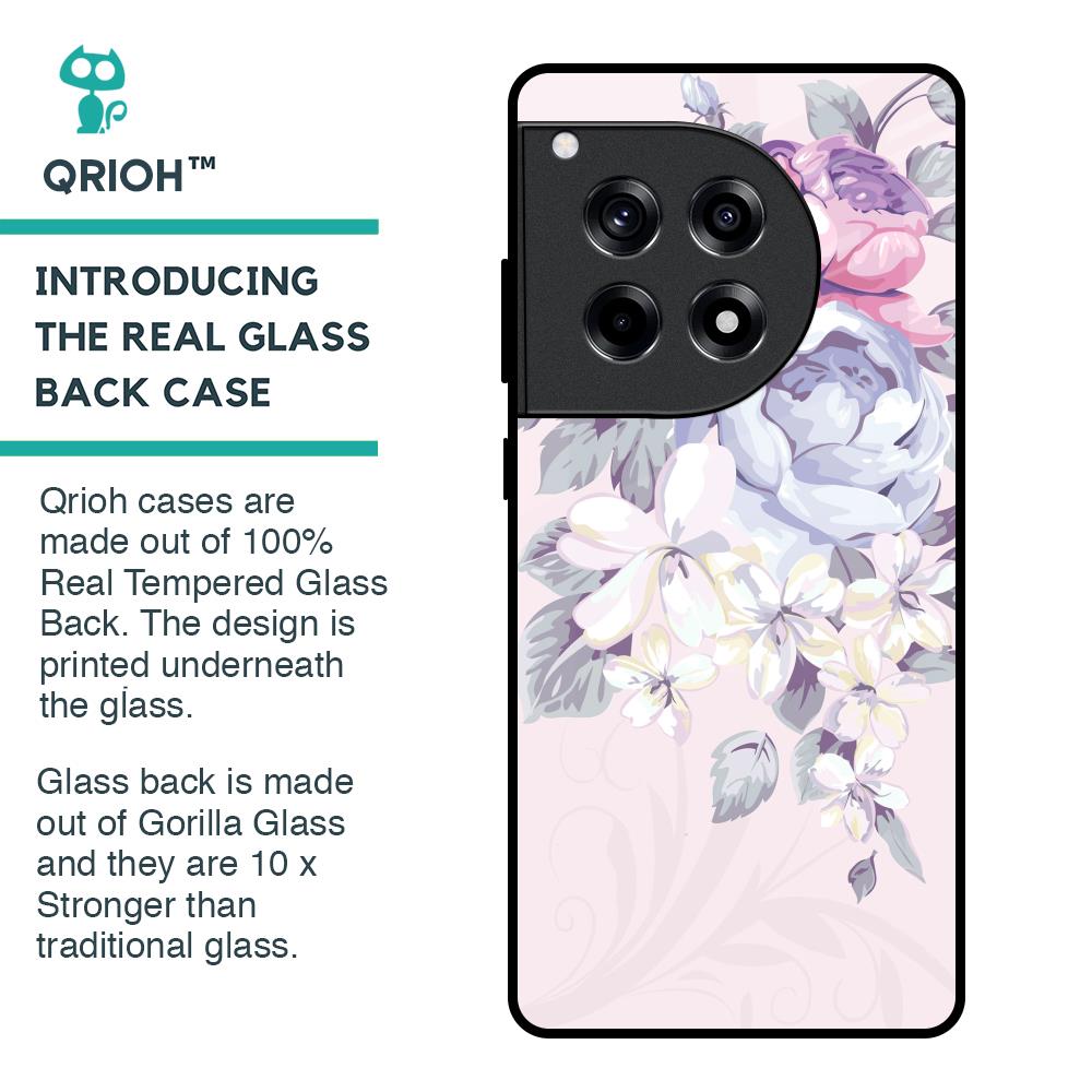 Elegant Floral Glass Case for OnePlus 12R 5G