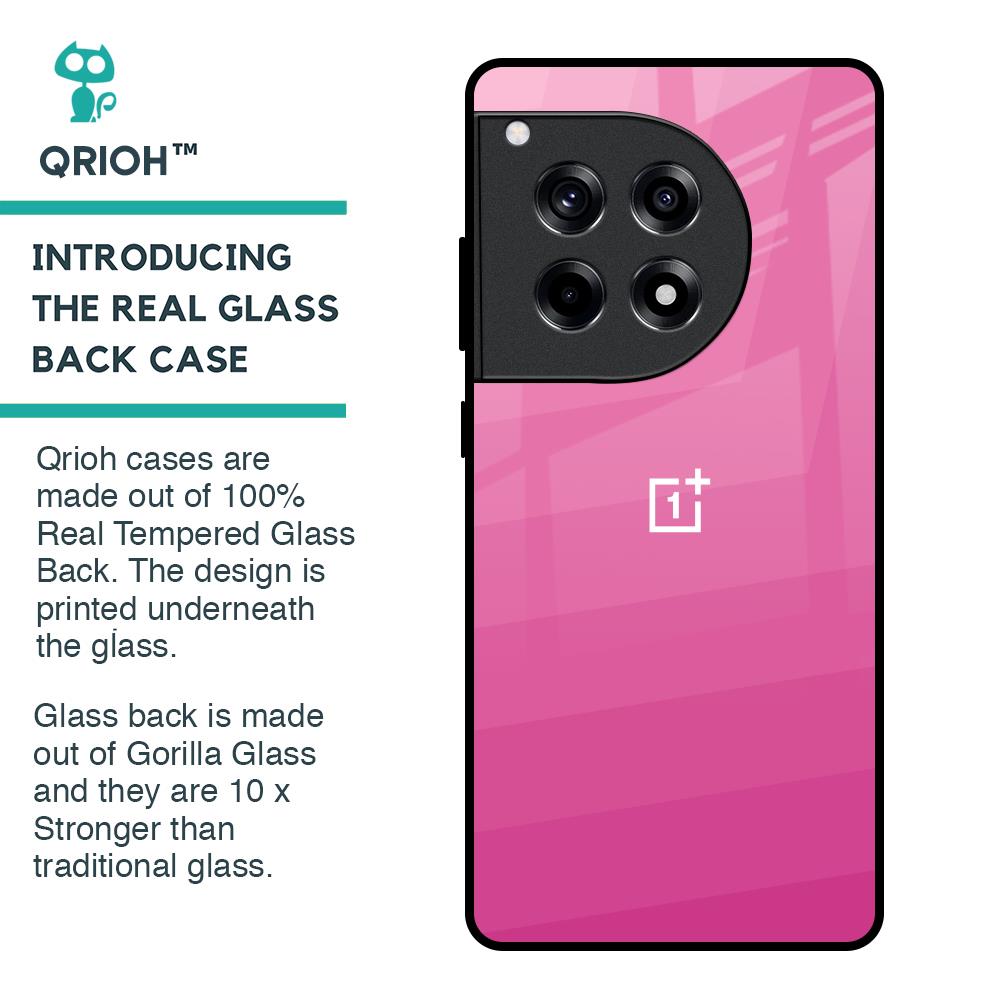 Pink Ribbon Caddy Glass Case for OnePlus 12R 5G