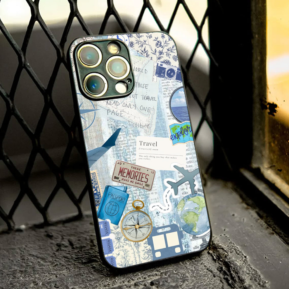 Travel Collage Glass Case