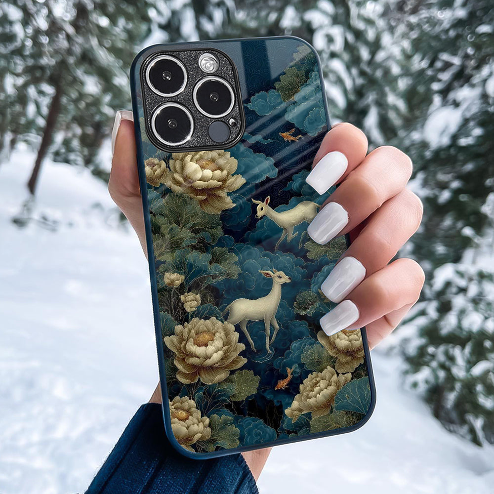 Golden Deer Glass Case